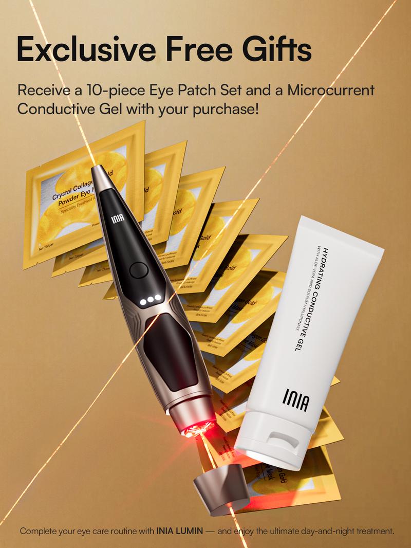 INIA LUMIN 4-in-1 Eye Skincare Wand – 3 Mins a Day for Fewer Lines in 14 Days & Less Puffiness in 21, FDA-Cleared, Spa-Level Results at a Fraction of the Price, Lift & Brighten Eyes in Just Weeks