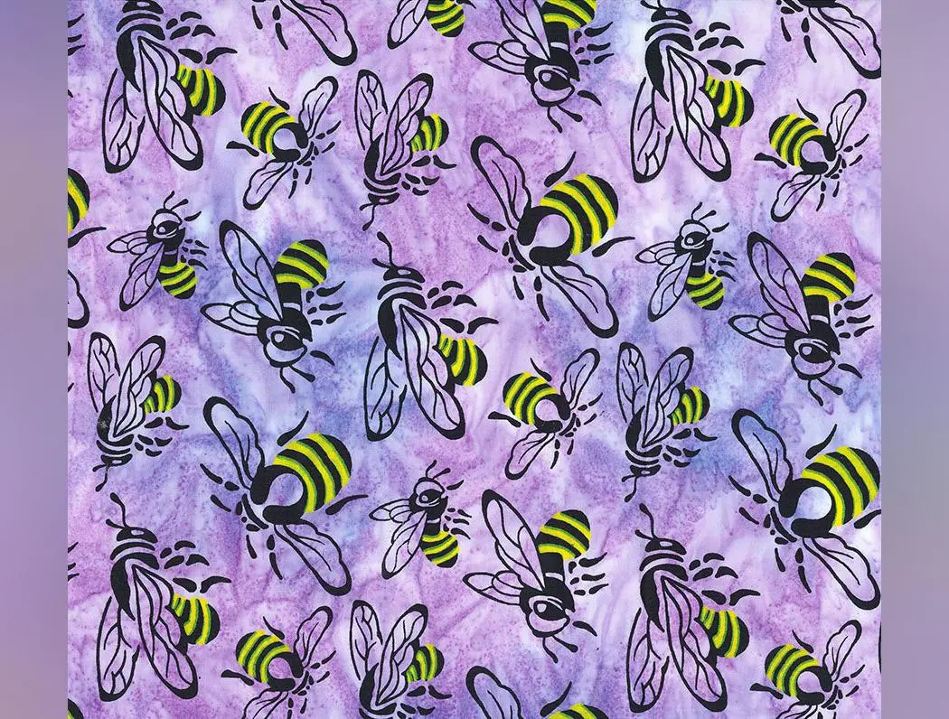 Buzzy Bee | Bees - Lilac by Banyan Batiks | 83640-54 | Batik Cotton Fabric