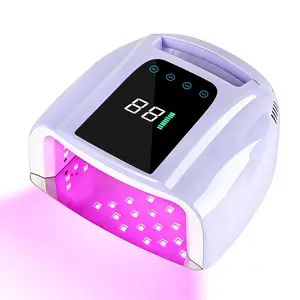 UV Light for Gel Nails, 96W Professional Rechargeable UV LED Gel Nail Lamp Cordless Nail Dryer with Mirror Bottom (Purple)
