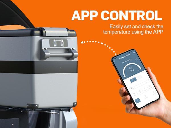 EUHOMY 12 Volt Car Refrigerator, 48 Quart(45L) Car Fridge Electric Cooler APP Control,12V Refrigerator -4℉~68℉ with 12/24V DC & 110-240V AC, Portable Refrigerator for Camping, Travel, RV, Truck, Home