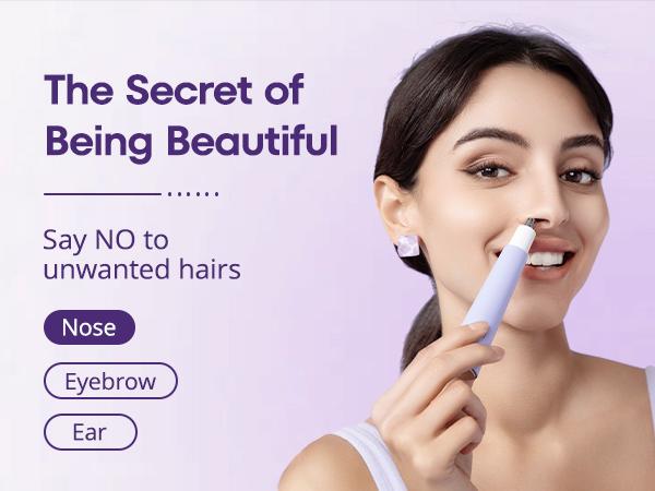 Electric Shaver Facial Nose Hair Remover for Women: 2 in 1 Painless - Rechargeable Hair Removal for Face Nose Ear Peach Fuzz Lips Chin Smooth Comfort