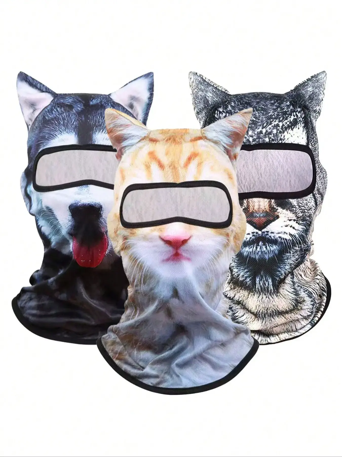 3D Cat Ear Balaclava, Breathable Polyester Shiesty Ski Mask for Men & Women, Whimsical Party Accessory for Festivals, Raves & Halloween, Cool Mask, Ski Masks