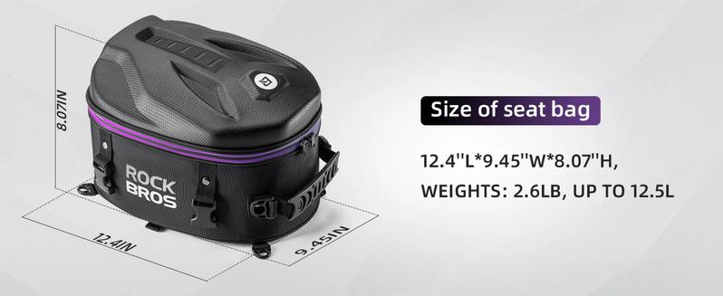 ROCKBROS Waterproof Tail Motorcycle Tail Rear Seat Bag 12.5L Storage Backpacks Hard Shell ROCKBROS Waterproof Tail Motorcycle Tail Rear Seat Bag 12.5L Storage Backpacks Hard Shell