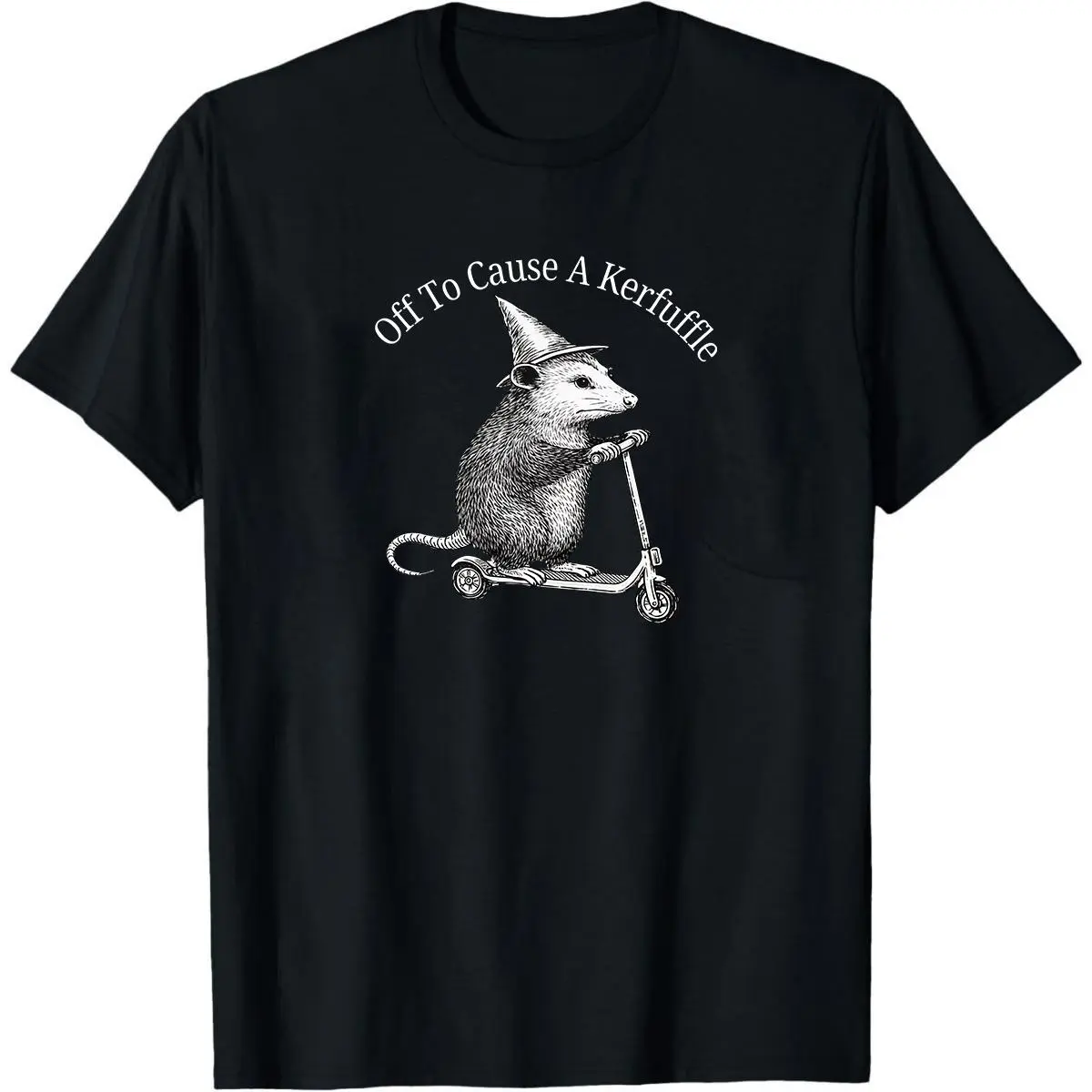 Cause A Kerfuffle Shirt, Funny Opossum Scooter T-Shirt, Mental Health Tee, Sarcastic Humor Shirt, Animal Lover Gift