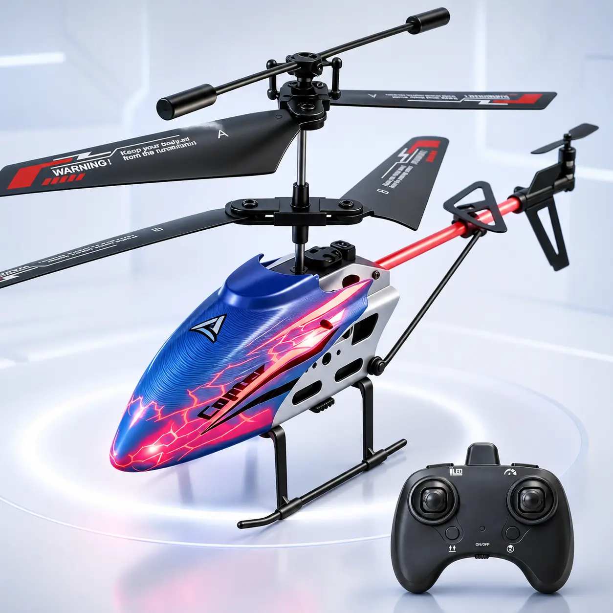 RC Helicopter Toy for Kids, Remote Control Helicopter with Gyro Stabilizer, Color Light Effects, USB Charging Batteries & Easy Control Flying Toy for Boys Girls