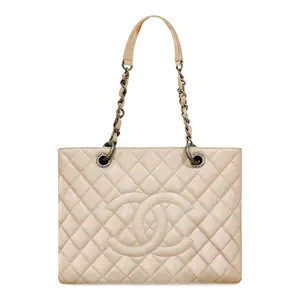 Pre-owned CHANEL Calfskin Shoulder Bags Grand Shopping Tote (GST) Authentic secondhand