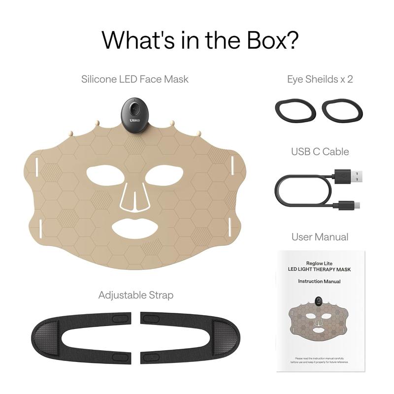 Ulike ReGlow Lite LED Mask With 3 Modes for Anti-Acne & Anti-Aging, Powerful LED Beads With Red, Blue and Mixed Light, 3D Facial Comfort Fit, Red Light Therapy Skin Care At Home