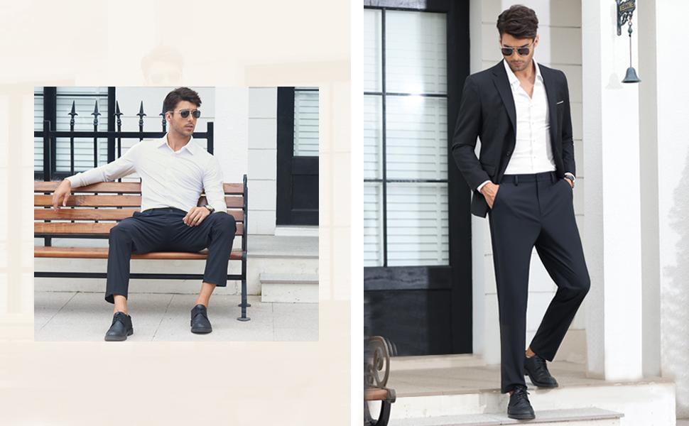 Alimens&Gentle Dress Shirts 16-Way Stretch Slim Fit Long Sleeve Button Down Business Casual Shirts Wrinkle Free Traveler Shirts Top Menswear Alimens&Gentle Dress Shirts 16-Way Stretch Slim Fit Long Sleeve Button Down Business Casual Shirts Wrinkle Free Traveler Shirts Top Menswear