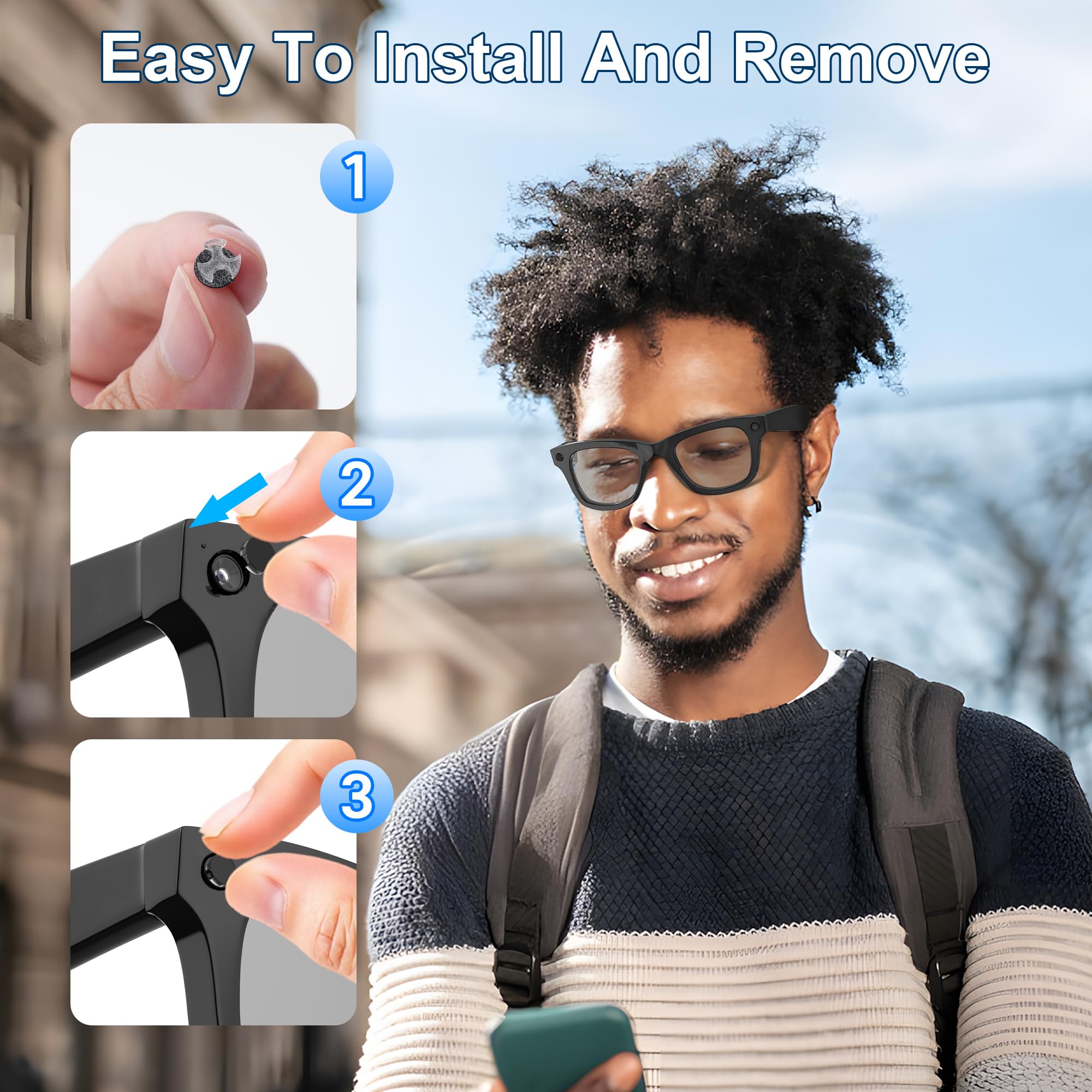 12Pcs LED Light Blocking Stickers Compatible with Ray-Ban Meta Wayfarer/Skyler/Headliner (Gen 2) & Oakley Meta HSTN Smart Glasses Accessories, Low-Tack Restickable Blackout LED Light Covers Sticker