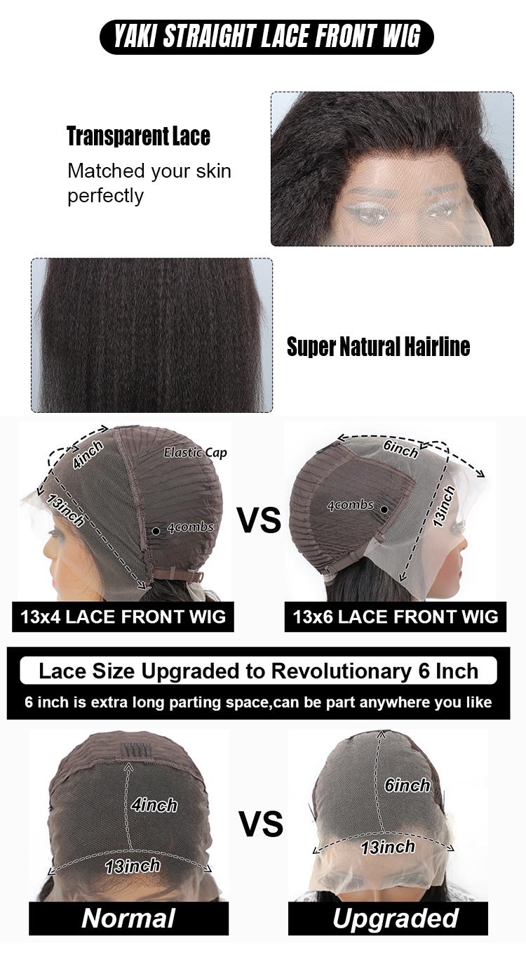 Idoli yaki 13x6 Lace Front Wig HD Transparent Kinky Straight Lace Frontal Human Hair Wigs 200 density