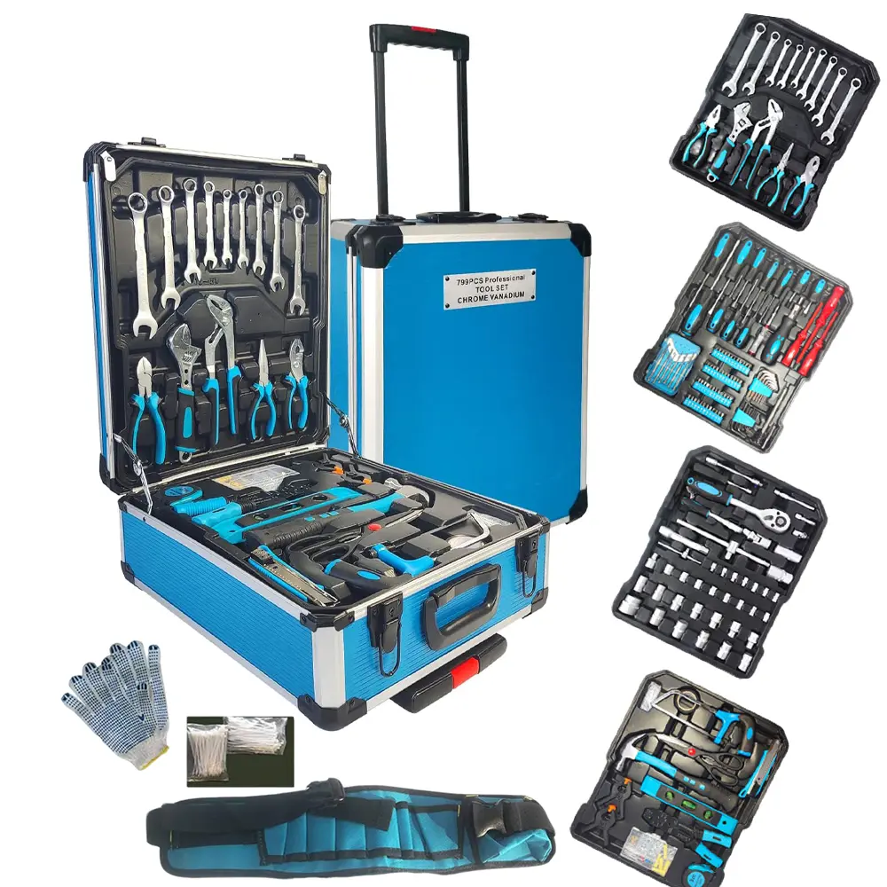 799 pcs Blue tool set with tool Belt