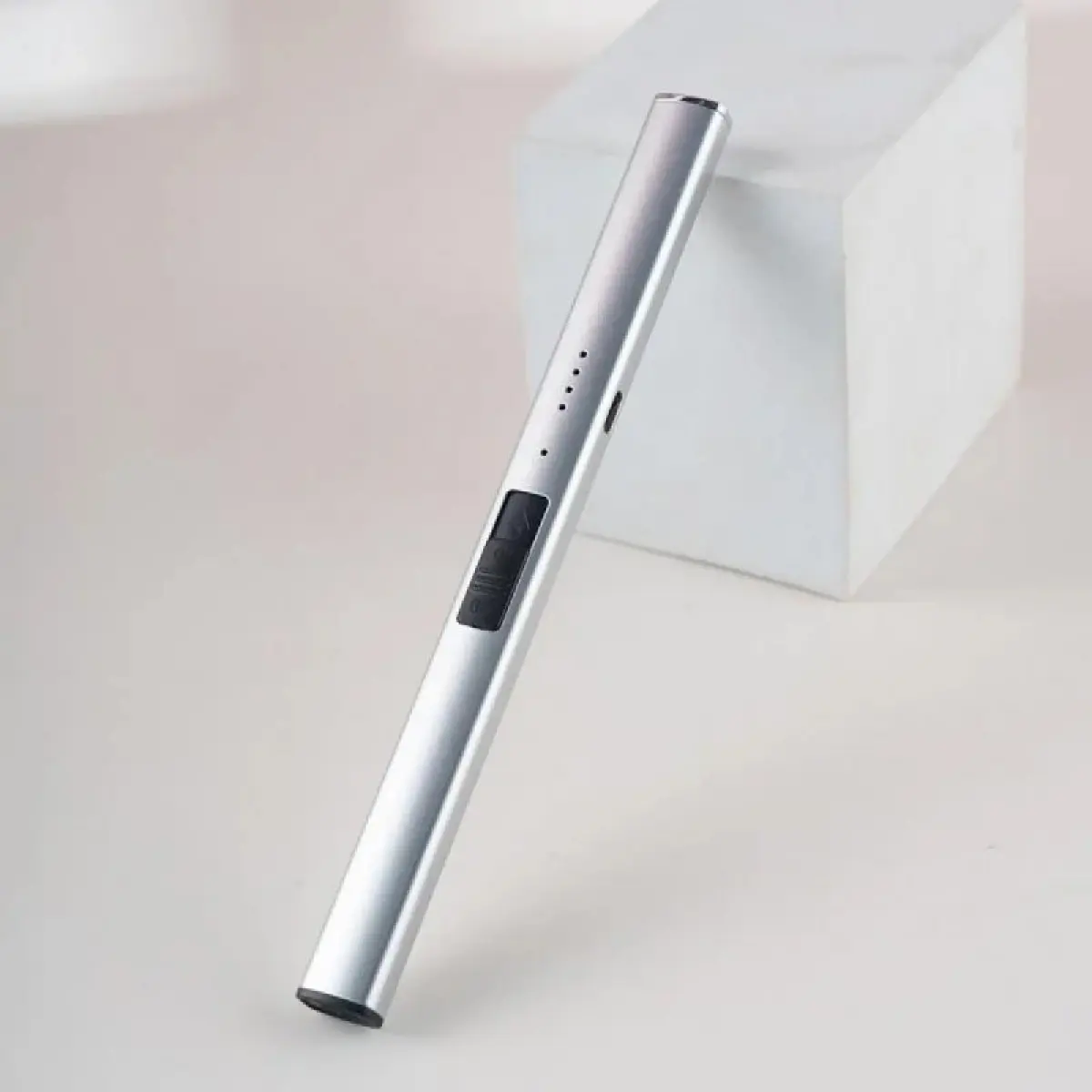 Rechargeable Double Arc Plasma Candle Lighter, Retractable Telescopic Wand Flameless Igniter, Windproof Portable Aluminium‑ABS Long Lighter for Candles, Camping, Kitchen, Bathroom, BBQ