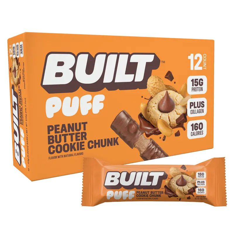 BUILT Peanut Butter Cookie Chunk Puff Protein Snack