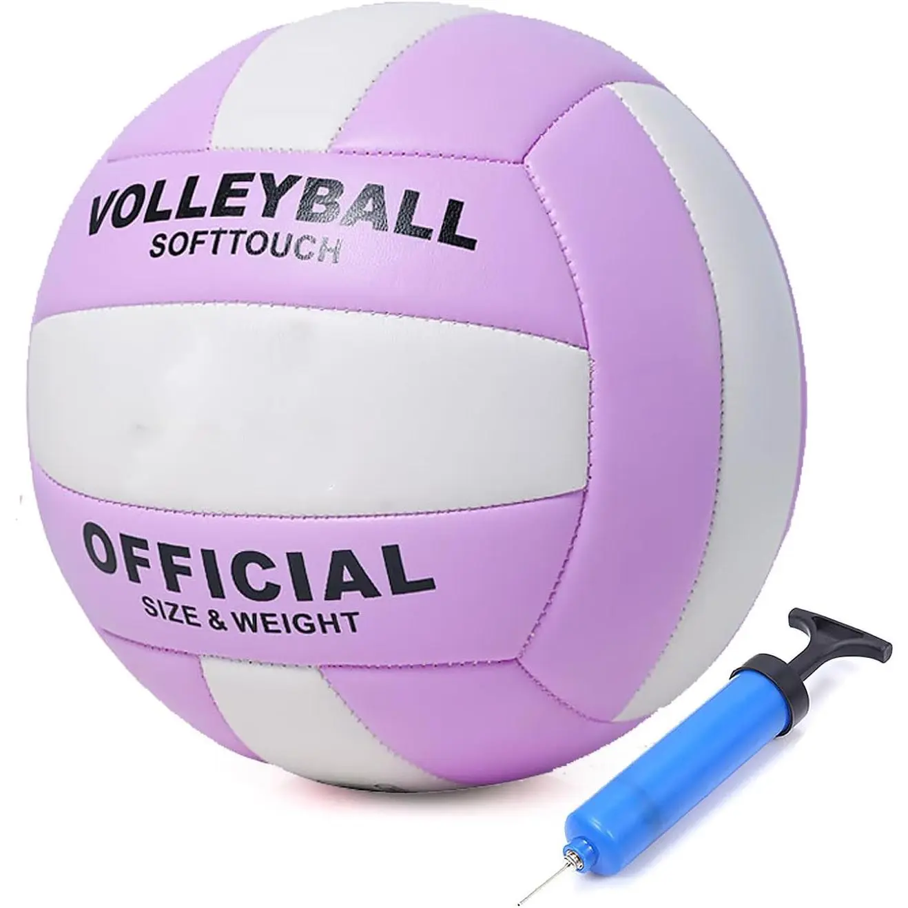 Official Size 5 Youth Volleyball - 9.8oz Soft Synthetic Leather Ball with Tight Weave, Automatic Machine Manufacture, Includes Pump, for School Indoor/Outdoor Sand Beach Play to Improve Coordination