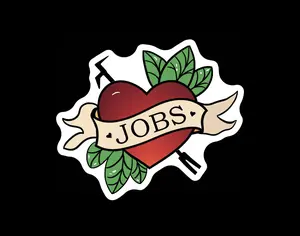 Firefighter I Love Jobs Heart Sticker - Includes two 2.5" Stickers