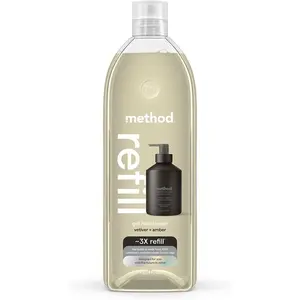 Method Gel Hand Soap Refill, Vetiver + Amber, 34 Fl Oz (Pack of 1) (Packaging May Vary)
