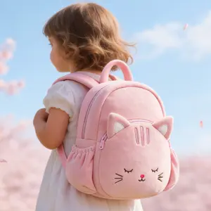 Gloveleya Plush Animal Backpack for Kids, Soft Cat & Unicorn Toddler Bag, Perfect Easter Gift & Egg Hunt Backpack for Girls 2-8 Years, Adorable Spring Travel & Preschool Companion