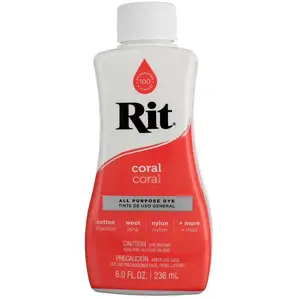 Rit Coral 8 oz Liquid Fabric Dye for Clothing Décor & Crafts