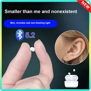 Mini Invisible TWS Bluetooth 5.2 Headset with Noise Reduction, Mic, Audio Stereo, Water-Proof Design & Cable - Wireless In-Ear Earphones for Sleep (Party Bag & Gift Essential)