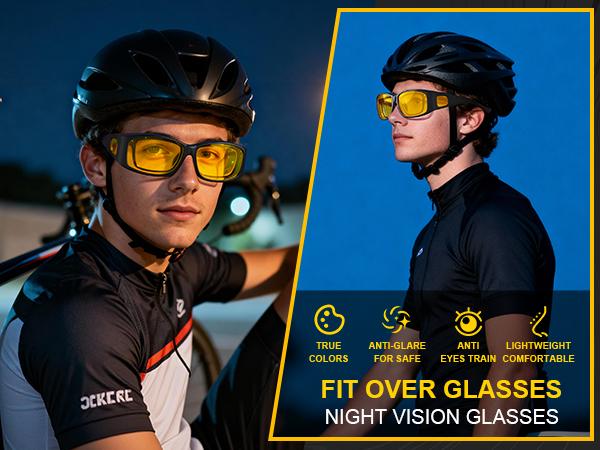 KALIYADI 2026 NEW 3-Piece Set Fit Over Prescription Glasses with Polarized  Night-Driving Glasses