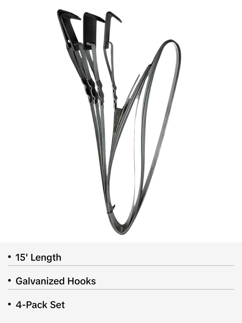 Home Pride Mobile Home Frame 15' Strap with Hook (4 Pack)