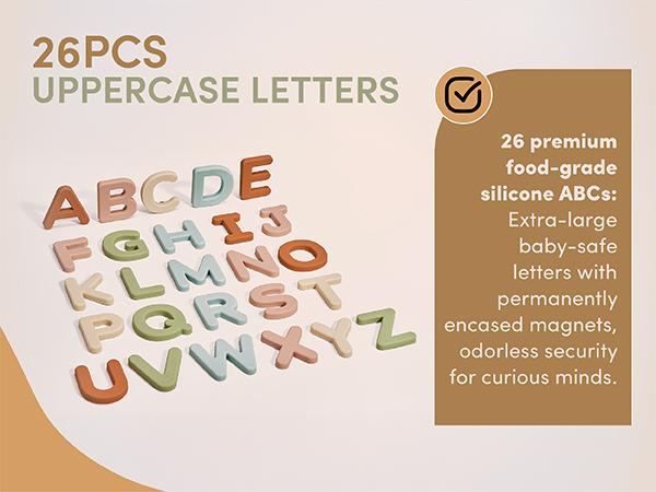 JoyCat Silicone Alphabet Magnetic Letters, 26 Uppercase ABC Fridge Magnets for Kids, Learning Refrigerator Toys Set, Preschool Birthday Gifts for Kids JoyCat Silicone Alphabet Magnetic Letters, 26 Uppercase ABC Fridge Magnets for Kids, Learning Refrigerator Toys Set, Preschool Birthday Gifts for Kids