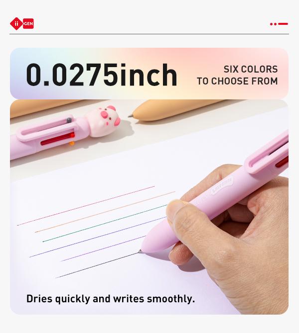 iiGEN LazyStars Animal Multicolor Pens Set of 6 QUIET Slide 0.7mm NO BREAK FAST DRY Rabbit Duck Bear Dino Piggie & Squirrel for Students Kids Gifts - Essential gifts for Valentine's Day, Easter baskets, and birthday parties iiGEN LazyStars Animal Multicolor Pens Set of 6 QUIET Slide 0.7mm NO BREAK FAST DRY Rabbit Duck Bear Dino Piggie & Squirrel for Students Kids Gifts - Essential gifts for Valentine's Day, Easter baskets, and birthday parties