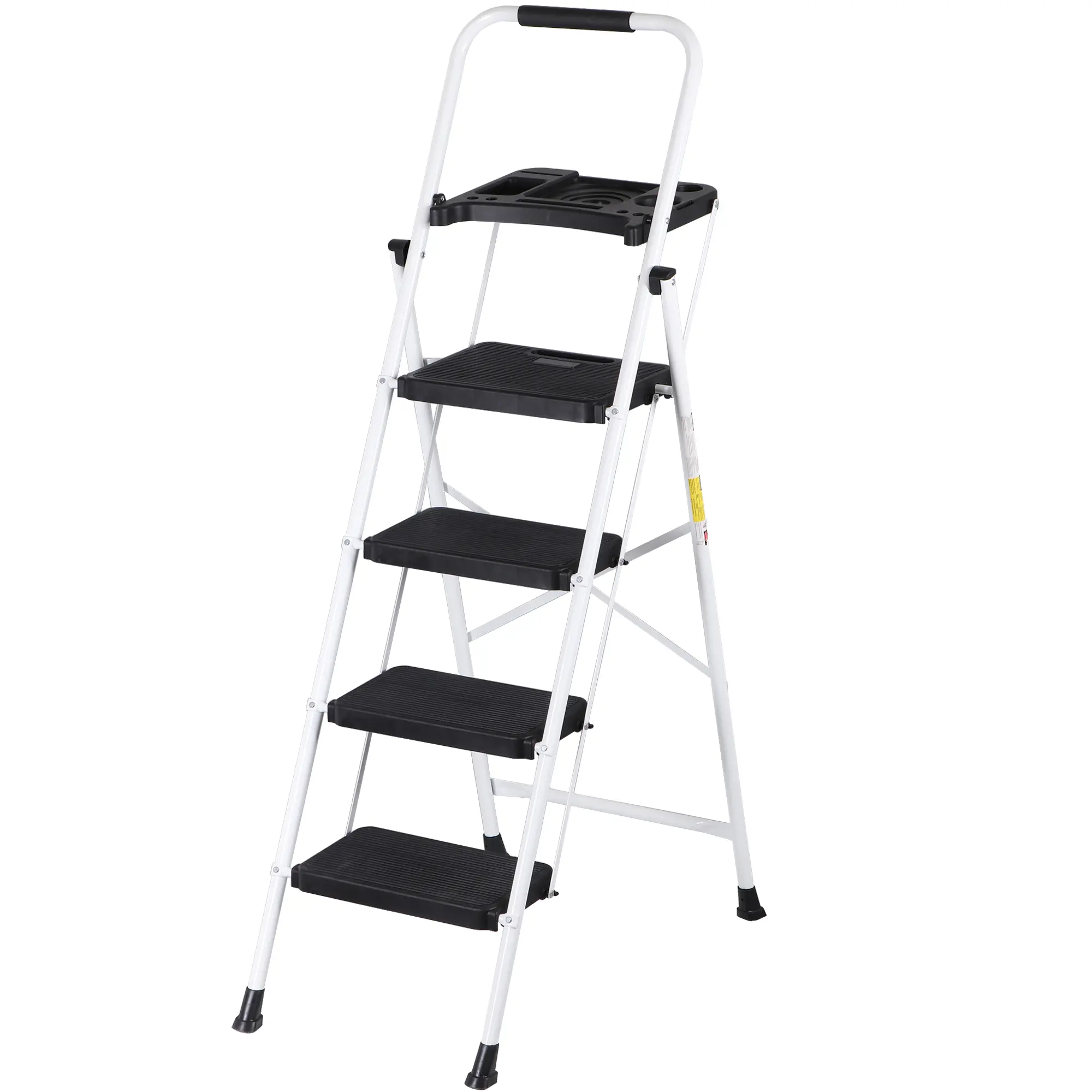Segawe Step Ladder Folding Step Stool with Tool Tray Wide Non-Slip Pedal, Sturdy Portable Ladder, Portable Collapsible Ladder, Foldable