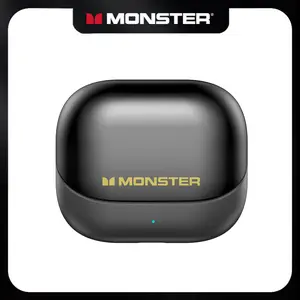 Monster Open Ear Earbuds with Clip-On Design, Bluetooth 6.0 Wireless Earbuds, ENC Clear Calls, Up to 100H Playtime with Fast Charging, App with Adjustable EQ & Find My Earbuds, IPX5 Sweatproof, Ultra-Lightweight 3.7g, Compatible with iPhone & Android