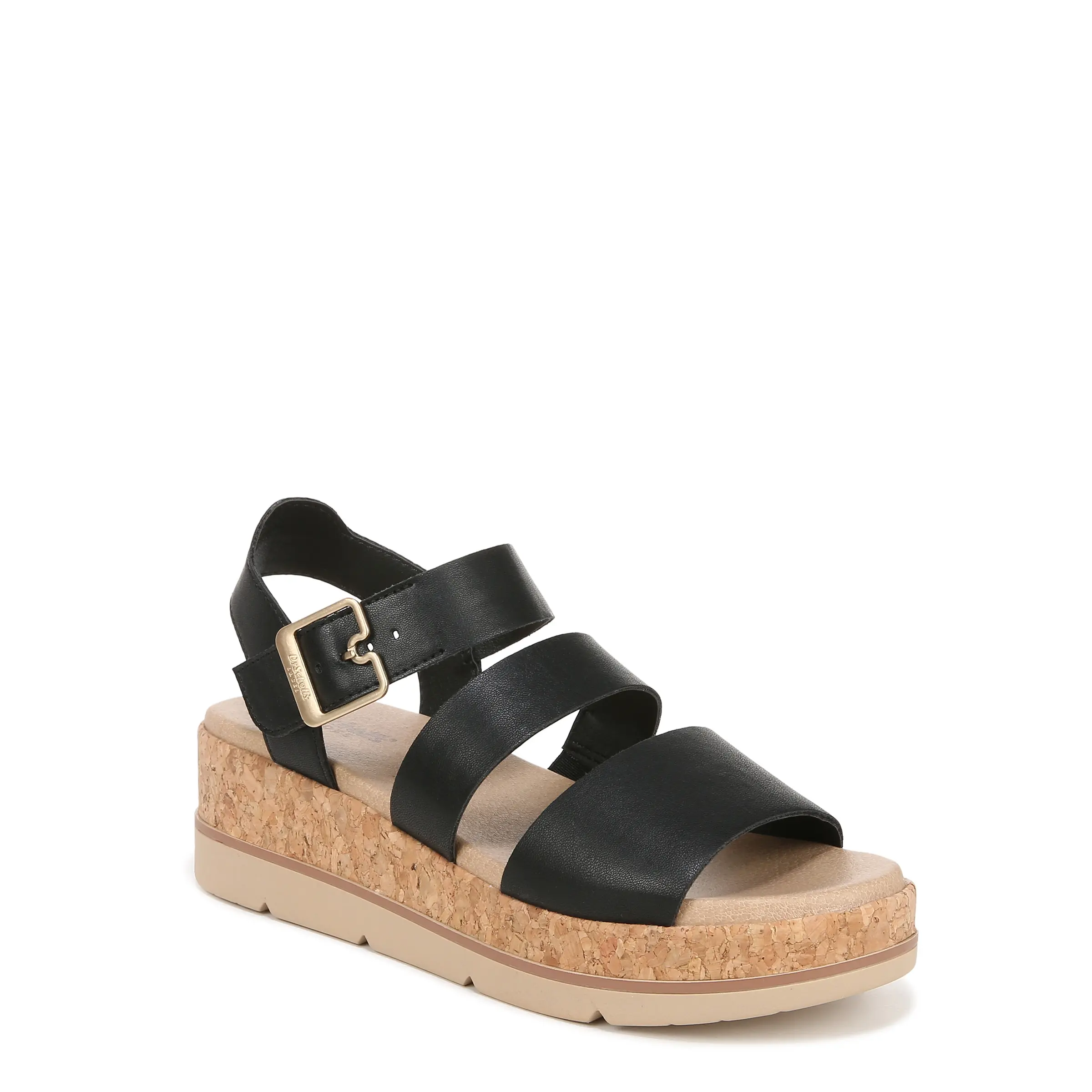 Dr. Scholl's Shoes Women's Once Twice Faux Leather Sandals, Strappy Espadrille Platform Wedge with Buckle and Anatomical Cushion, Platform Espadrille, Open Toed Sandals, Adjustable Women's Sandals