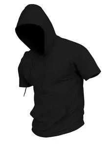 Men’s summer regular-fit short-sleeve hooded T-shirt with pockets—stylish, casual athletic wear for outdoor activities like running, golf, fishing, basketball, camping, gym workouts, swimming, and the beach; a great gift for husband or boyfriend.