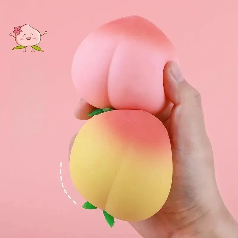 Peach model fast-rebound squeeze toy, peach soft squishy ball—realistic peach-shaped fruit squeeze ball for stress relief, finger relaxation, arm exercise and rehabilitation, and finger recovery support; a health care tool. TikTok Shop Spring Glow Up