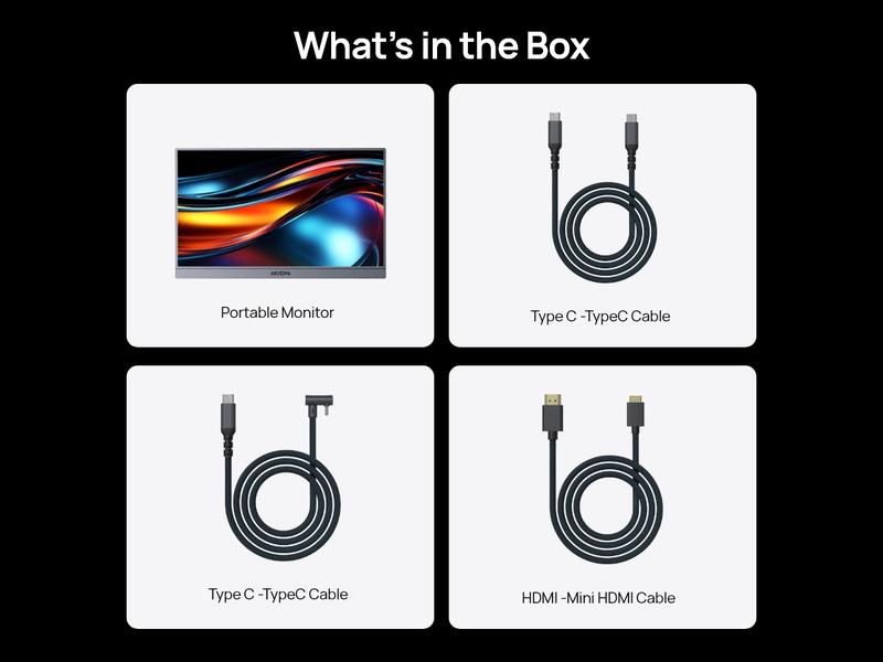 ARZOPA 16.1" Portable Monitor 100%sRGB FHD 1080P Portable Laptop Monitor Display IPS Eye Care Screen for High-end Office & Entertainment