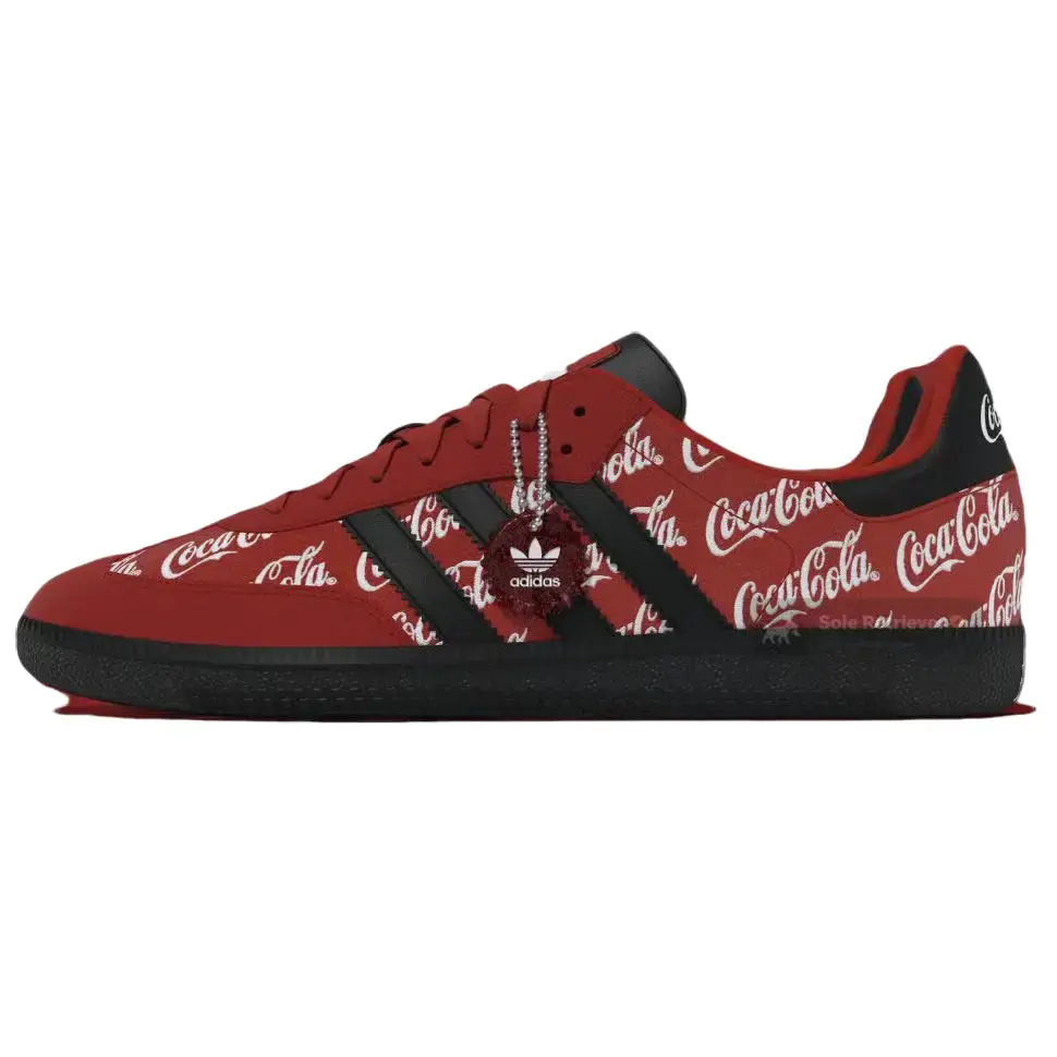 Adidas Samba Men's Vintage Leather Sneaker - Coca-Cola Red Bold Edition, Rubber Sole, Gum Outsole, Traction Grip, Classic Fit, Lightweight Solid Build, Streetwear-Casual Use, Athletic Use, Vintage Aesthetic, Sneaker Collections