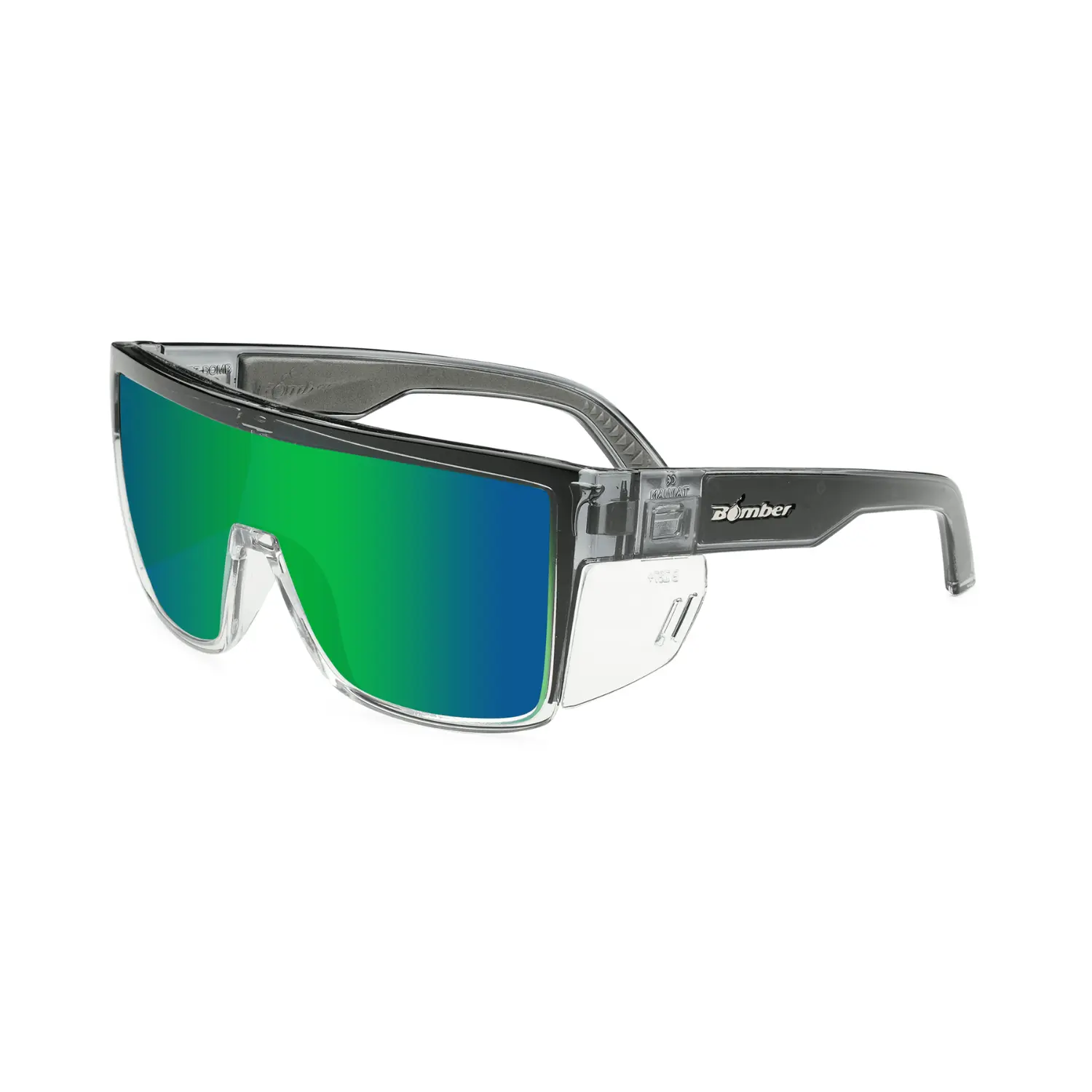 Bomber Eyewear Buzz Bomb | Men's Safety Sunglasses - ANSI Z87+ Rated, Full Frame, Removable Side Shields, UV Protection, Polarized/Standard Lenses, Unisex Work & Fishing Accessories, Construction, Men's Sunglasses, Boating, Cycling, Job Site, Safety Gear,