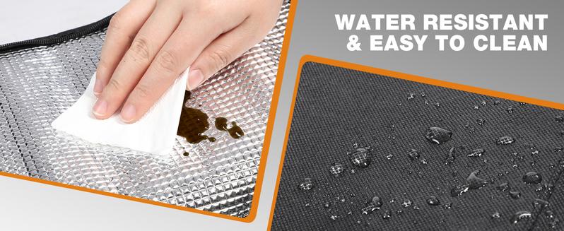 LMMAKE Insulated Cooler Bag - Large Capacity, Triple-Layer Non-Woven Fabric, Secure Zipper Closure, Collapsible & Stands Upright, Ideal for Food Delivery, Camping, & Market Visits