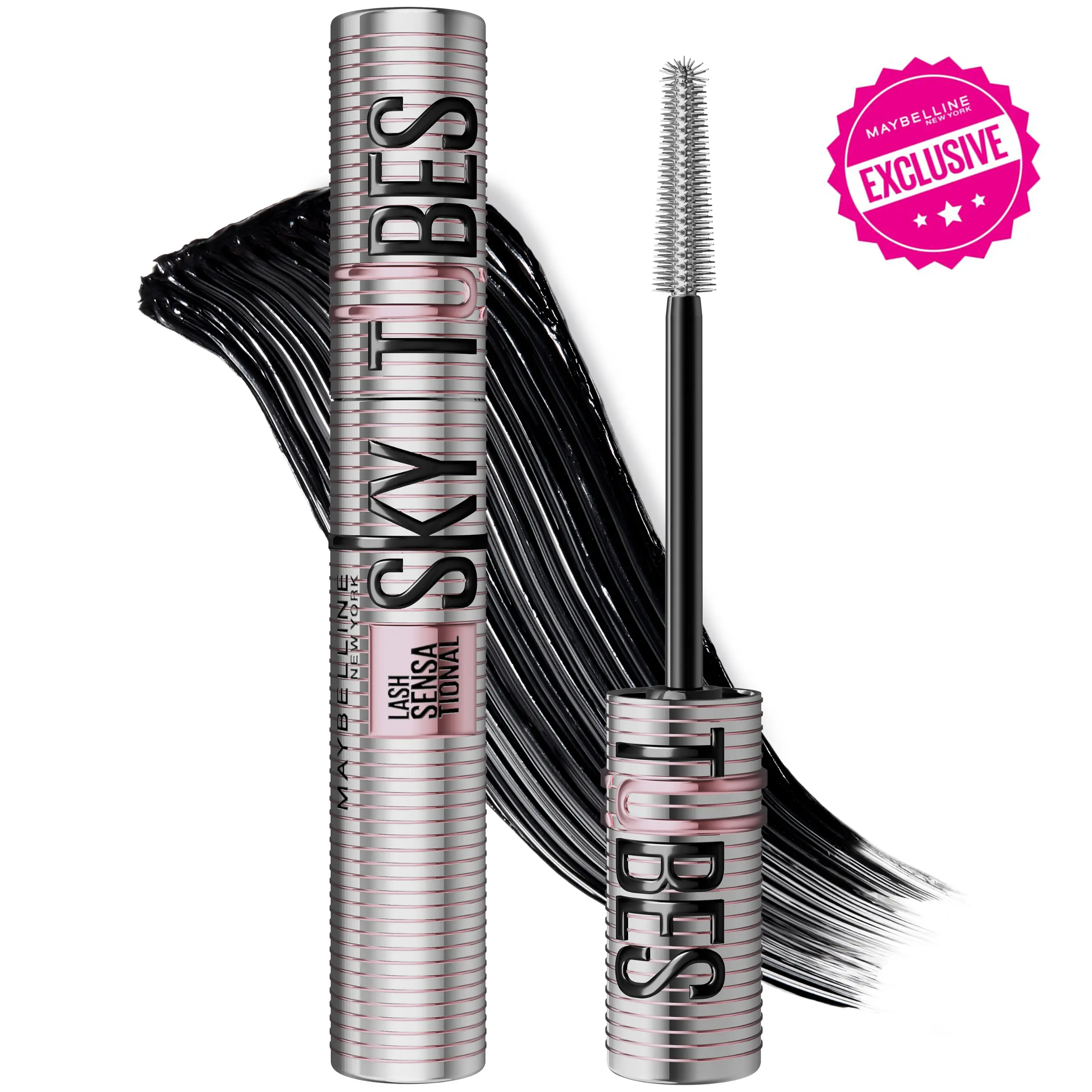 Sky Tubes Tubing Mascara, 24H Extension-Like Length & Volume, Smudge-Proof, Maybelline New York