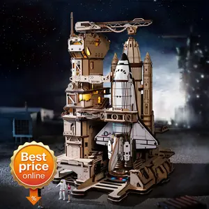 ROKR Space Shuttle 3D Wooden Puzzle DIY Toy – Mechanical Spacecraft Model Kit to Build, STEM Hobby for Adults & Kids, Space Lover Gift, Desk Display Collectible