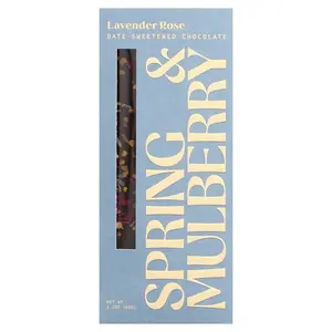 Spring & Mulberry Date-Sweetened Chocolate, Lavender Rose, 2.1 oz (60 g)