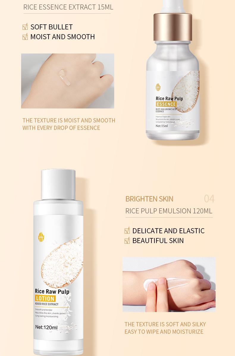 Korean Rice Toner Set with 77.78% Rice Extract & Niacinamide for Hydration & Brightening 6 Best-Selling Products Ideal for Gifts