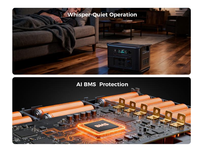 CTOLITY AP2000 Emergency Power Outage Supply Portable Power Station 2048Wh LiFePO4 Battery Solar Power Generators 1000W Fast Charge for Outdoor Camping RV Home Backup Power Supply 13 Output Ports