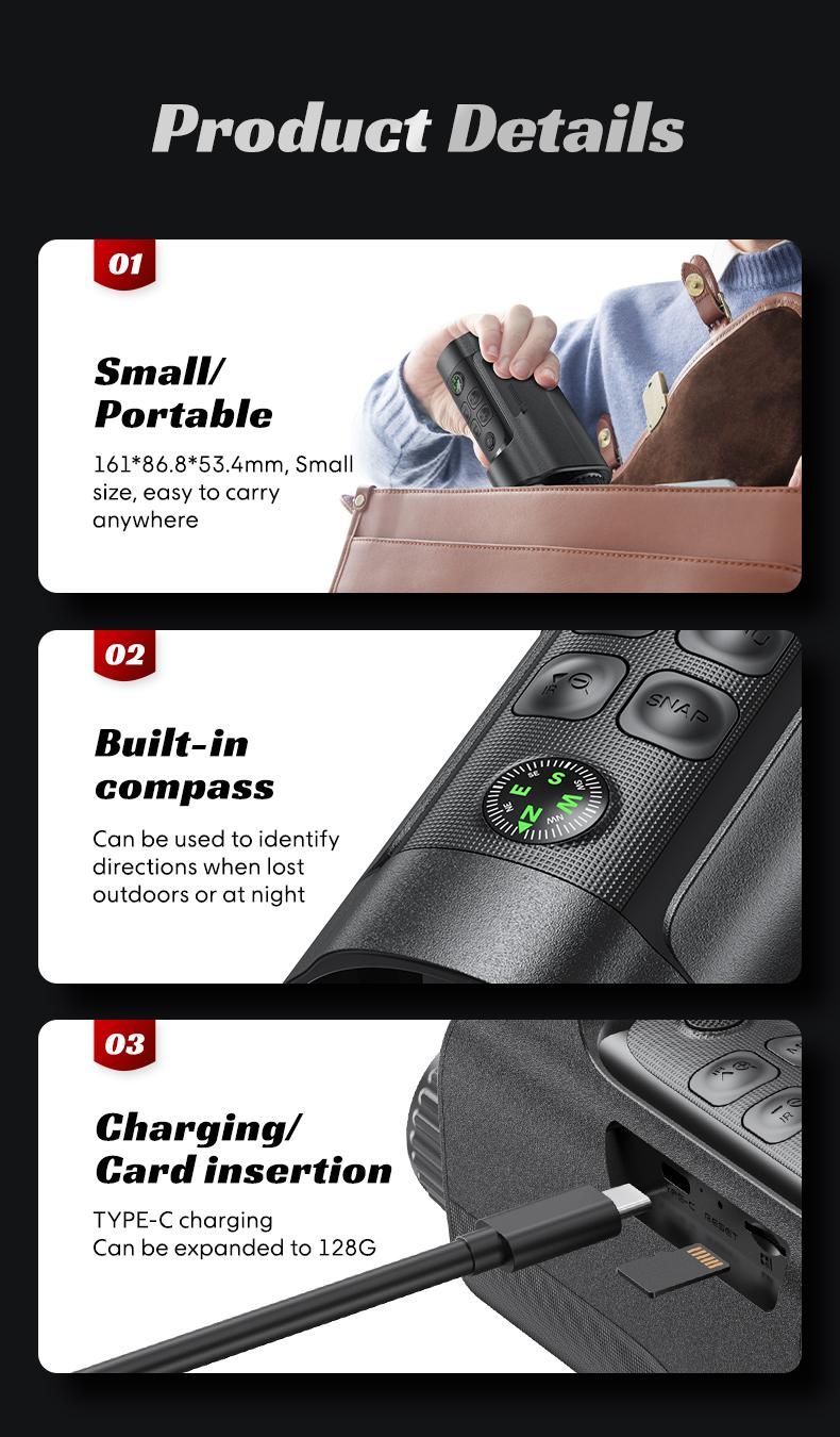 INSKAM Night Vision Monocular, 2'' HD Screen Infrared Binoculars with Compass for Photos and Videos, Perfect for Adults Outdoor Camping and Wildlife Observation INSKAM Night Vision Monocular, 2'' HD Screen Infrared Binoculars with Compass for Photos and Videos, Perfect for Adults Outdoor Camping and Wildlife Observation