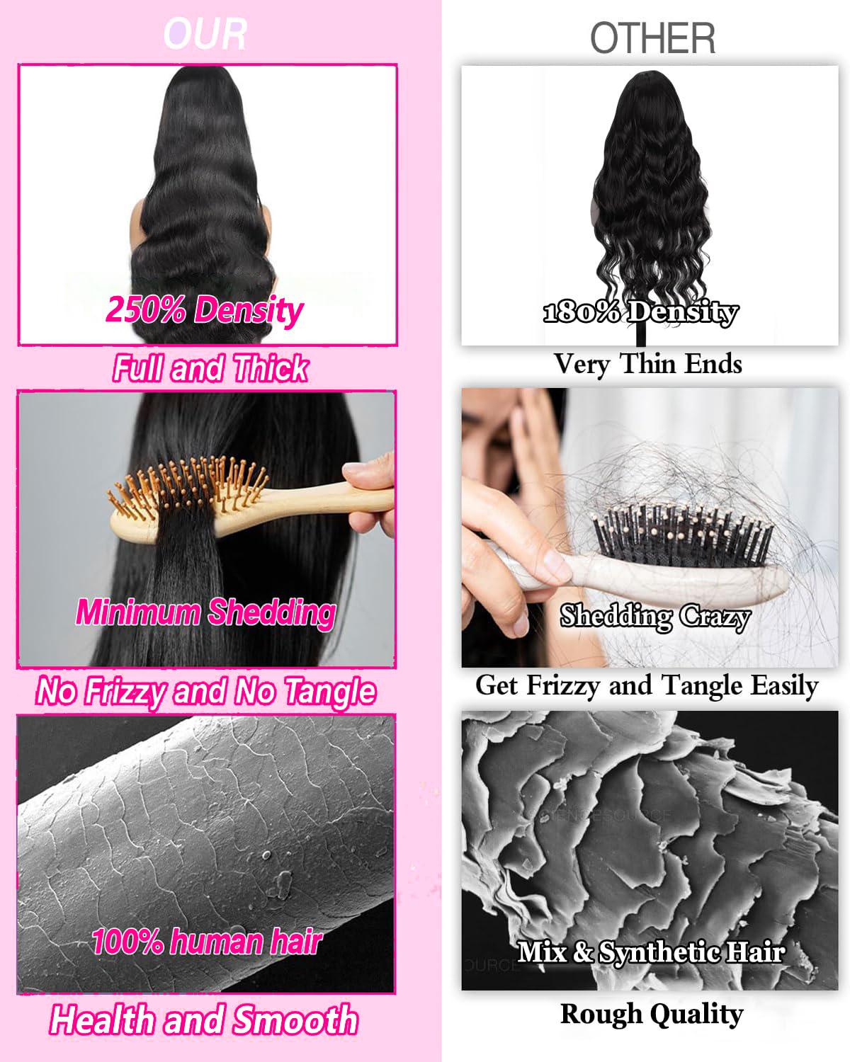 Tahikie 250% Density V Part Yaki Loose Body Wave Wigs No Leave Out Real Human Hair For Women Wear&Go Upgrade U Part Wig Natural Black Brazilian Hair #TikTokShopHolidayHaul