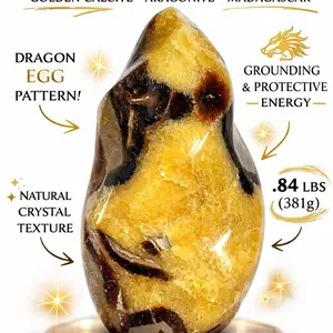 Dragon Egg Septarian Flame  Golden Calcite Crystal | Madagascar Septarian Freeform crystals treasures