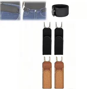 Unisex Elastic Waist Belt with Tactical Metal Hook – Invisible No-Buckle Design, Ultra-Soft & Fully Adjustable Retro Casual Modern Waistband