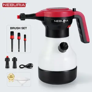 NEBURIA Electric Foam Sprayer Wheel & Interior Cleaning Kit,Rechargeable High Pressure Foam Cannon with Soft Scratch-Free Brush Set with Smart Pressure Control Core,Ergonomic Handle,Cordless Auto Detailing Cleaner for Rims,Upholstery,Dashboard & Home