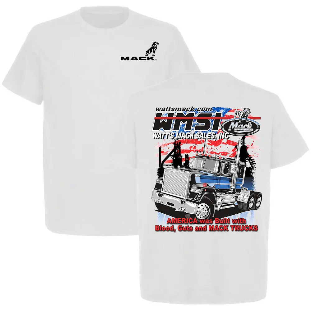 Mack Trucks Watt's Mack Sales "America Was Built With Blood, Guts and MACK" Tee