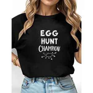 100% Cotton Unisex Easter Egg Hunt CHAMPION Easter Egg Hunt T-Shirt Casual Fashion Top