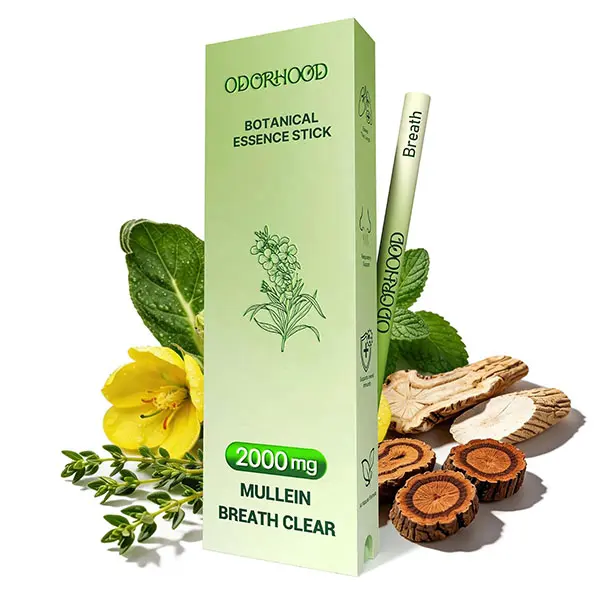 Refreshing Passive Aroma Accessory Mullein & Mint Essential Oil Blend | Portable Light Luxury Aromas for Refreshment & Airways Support – Net Wt. 0.07 oz (2g)