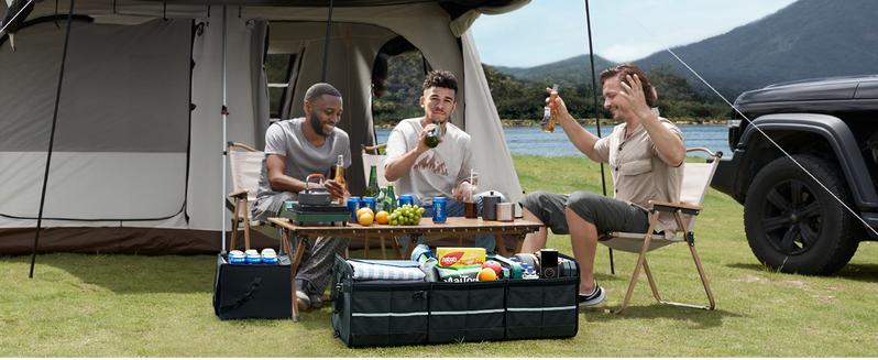 AstroAI Collapsible Car Trunk Organizer Storage Box with Big Cooler Bag, Foldable Cover, Nylon Holder, PU Bottom and PE Plate, For Picnic AstroAI Collapsible Car Trunk Organizer Storage Box with Big Cooler Bag, Foldable Cover, Nylon Holder, PU Bottom and PE Plate, For Picnic